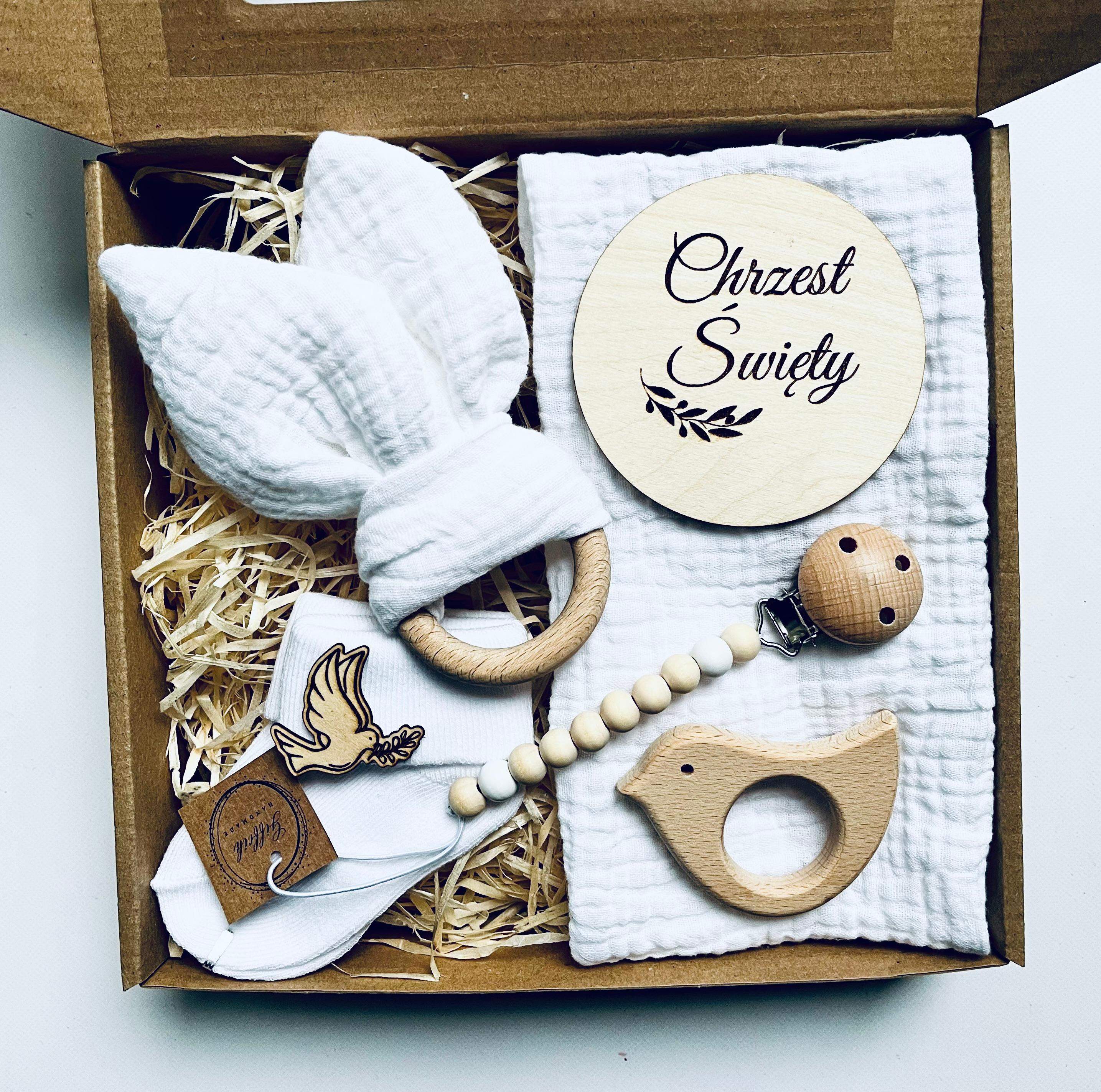 Prezent Chrzest Święty Gift Box Pamiątka Chrztu Świętego zawieszka