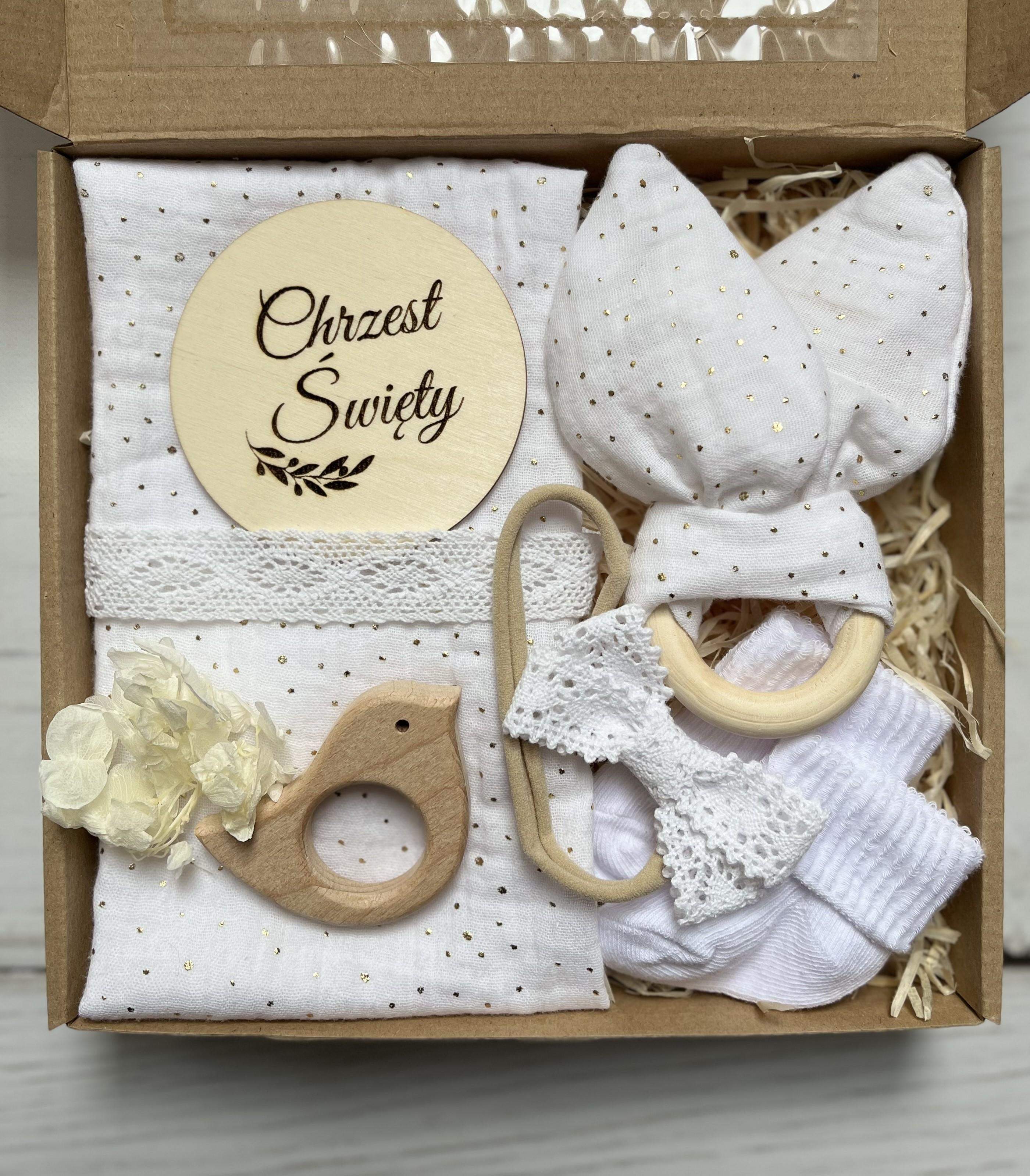 Prezent Chrzest Święty Gift Box Pamiątku Chrztu Świętego