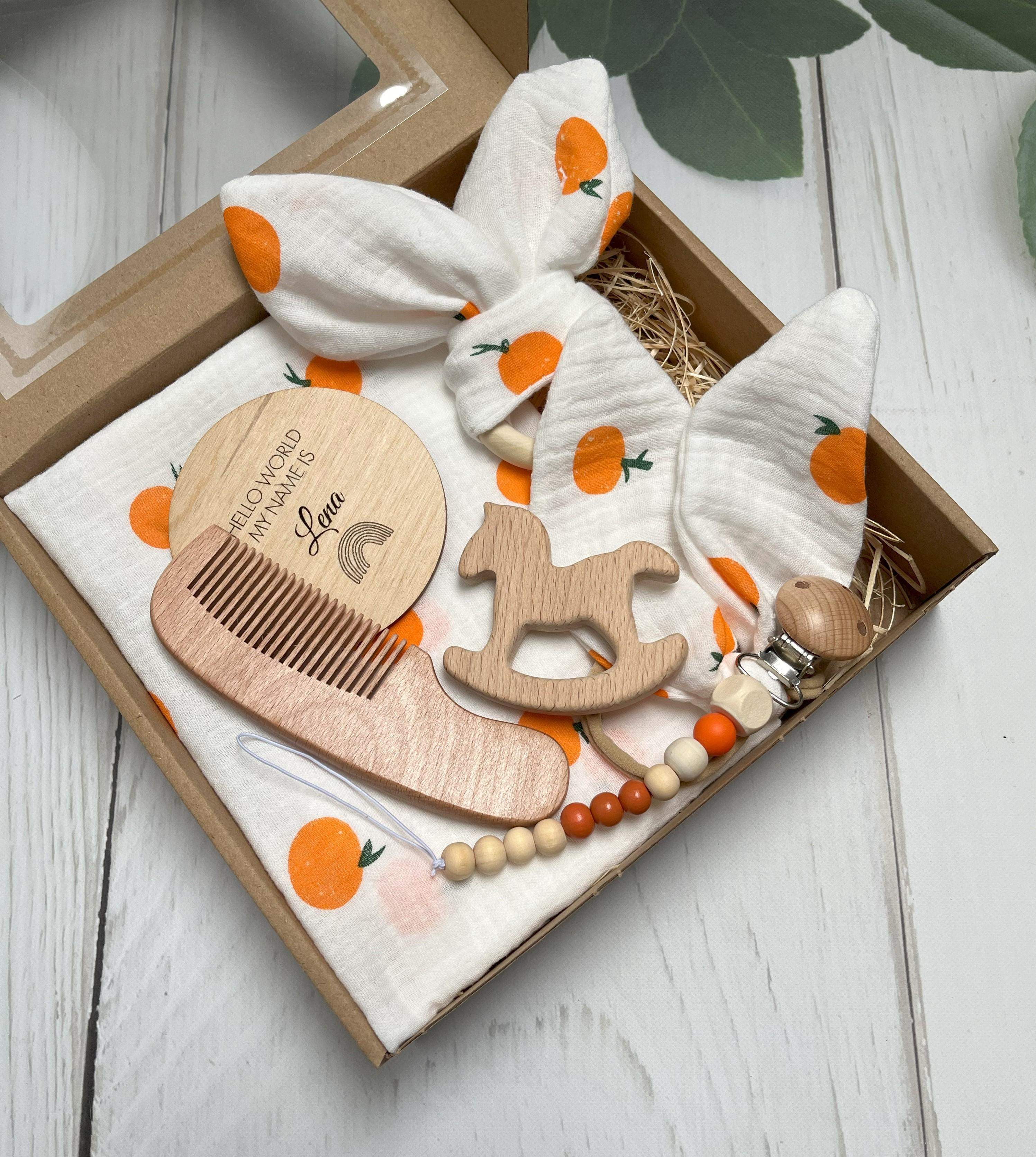 Zestaw Słodka Pomarańcza Gift Box z okazji narodzin i baby shower