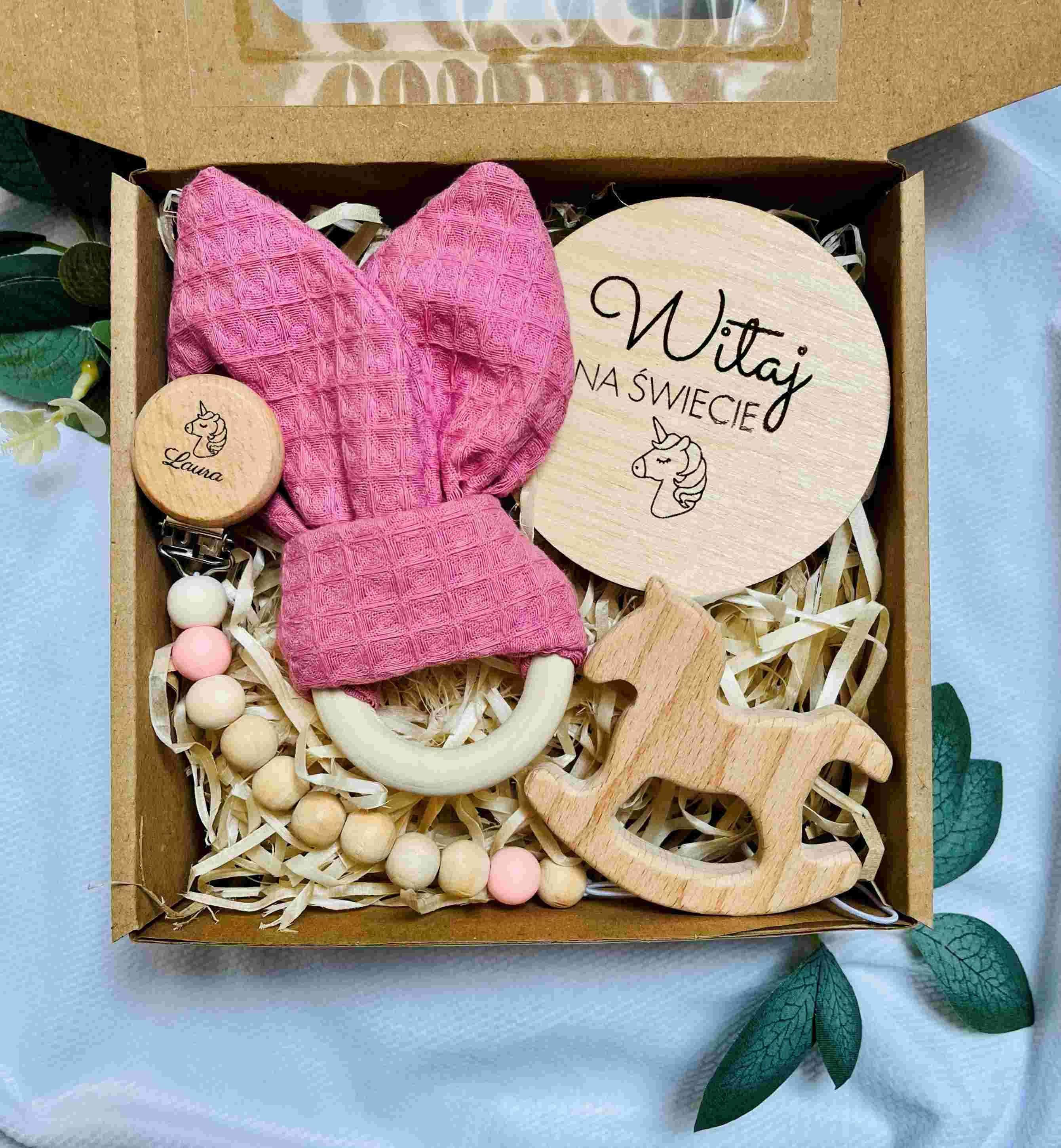 Prezent dla dziewczynki – Baby Gift Box | Jednorożec | Witaj na świecie